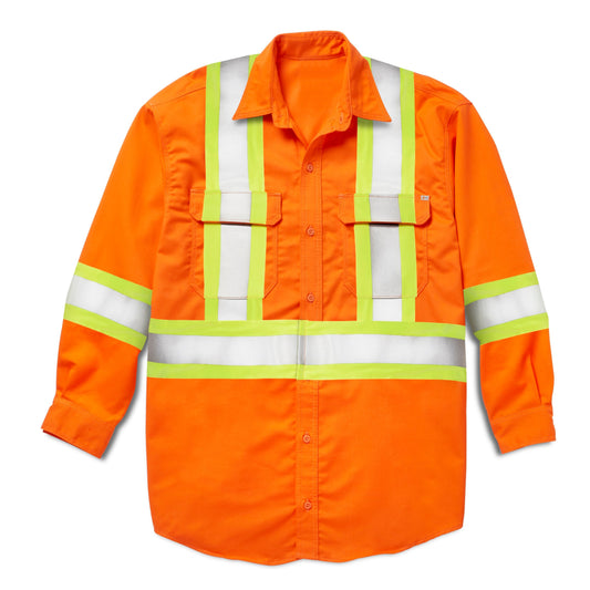 FR Hi Vis 88/12 Orange Uniform Shirt with 4" CSA Trim