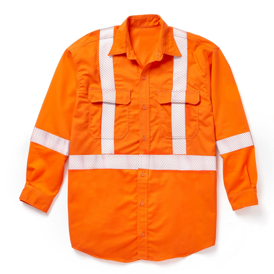 FR Hi Vis GlenGuard Orange Uniform Shirt with CSA Segmented