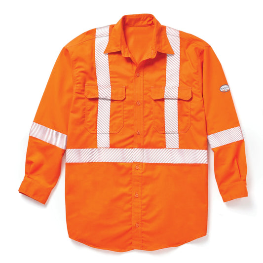 FR Women's Hi Vis GlenGuard Orange Uniform Shirt with CSA Segmented