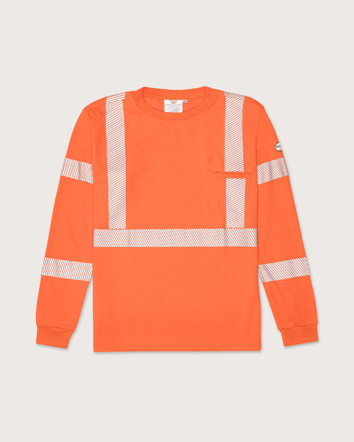 FR Women's Hi Vis Inherent Orange T-Shirt with CSA Segmented